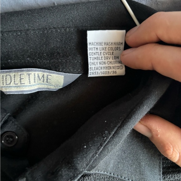 idletime shirt Men’s Large Black Collared Button Up Polo Pockets NWOT - Picture 12 of 12